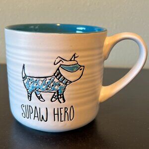Prima Design SUPAW HERO Superhero Dog Lover Embossed Stoneware Mug Puppy 🐾